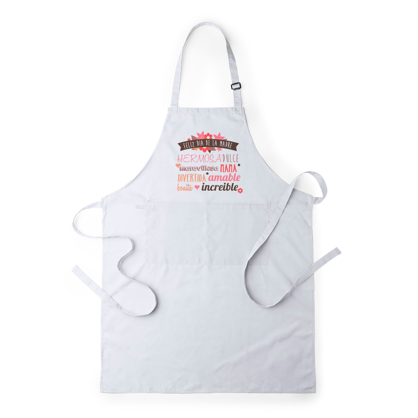 Delantal para madre con frase Feliz Día de la Madre maravillosa mamá