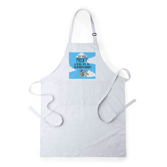 Delantal para profe Yo soy profe ¿cuál es tu superpoder?