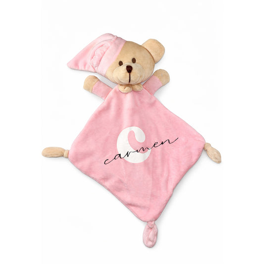 Dou dou de animalito personalizado para bebé con nombre
