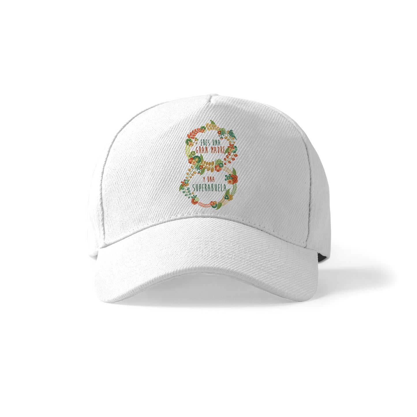 Gorra blanca para madre y abuela con mensaje especial
