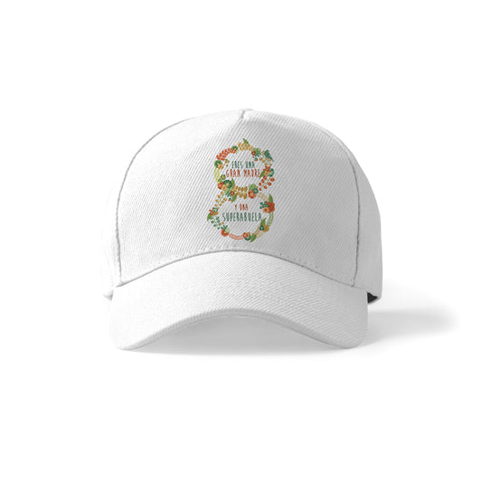 Gorra blanca para madre y abuela con mensaje especial
