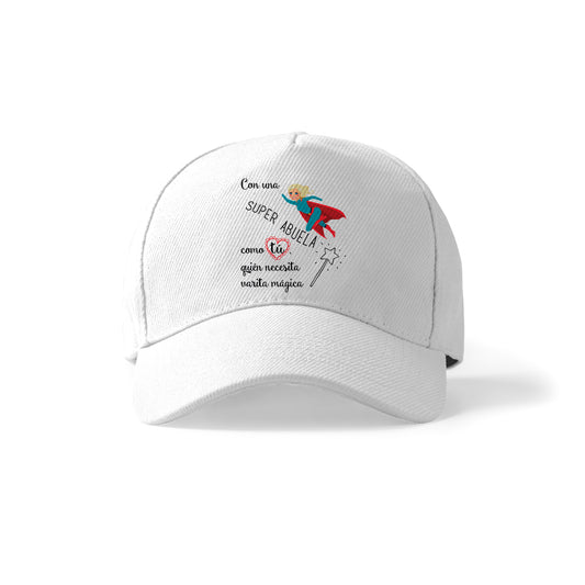 Gorra para abuela con diseño de superheroína y frase original