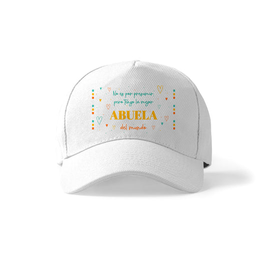 Gorra para abuela con frase divertida y corazones de colores