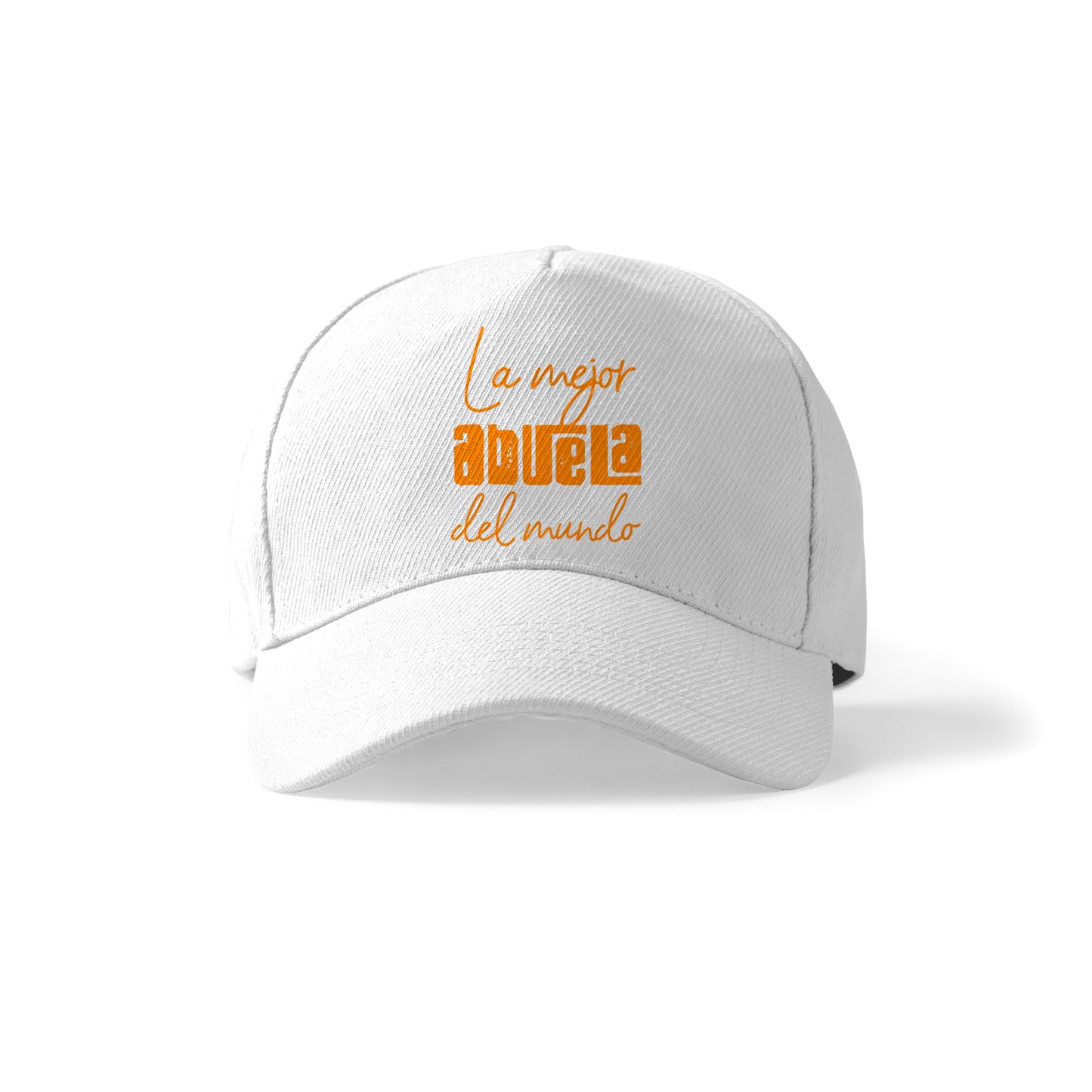 Gorra para abuela con tipografía naranja “La mejor abuela del mundo”