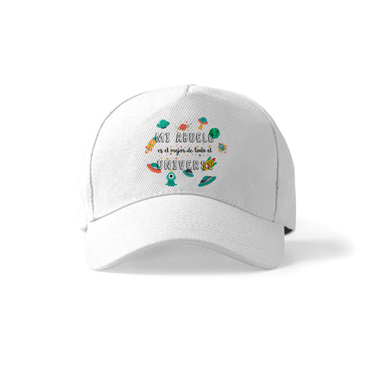 Gorra para abuelo con diseño espacial “El mejor abuelo del universo”