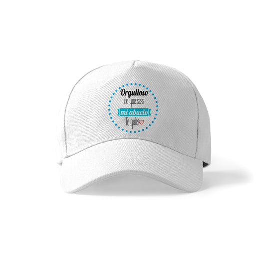 Gorra para abuelo con frase emotiva “Orgulloso de que seas mi abuelo”