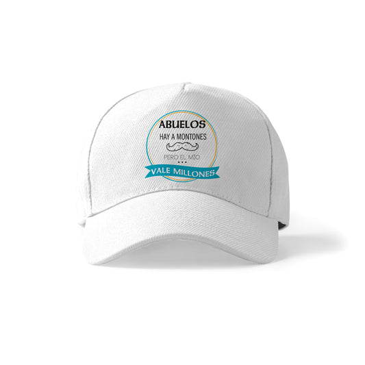 Gorra para abuelo con frase original “Mi abuelo vale millones”