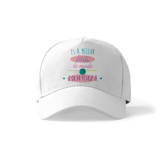 Gorra para afillada con frase en gallego “A mellor afillada do mundo”