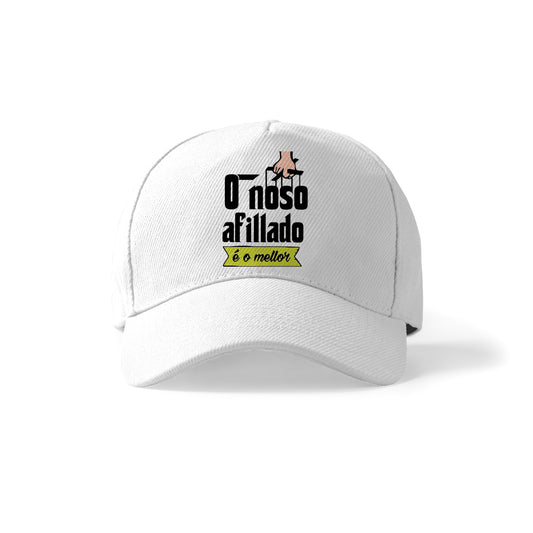 Gorra para afillado con frase en gallego “O noso afillado é o mellor”