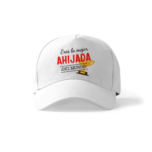 Gorra para ahijada con trofeo “La mejor ahijada del mundo”