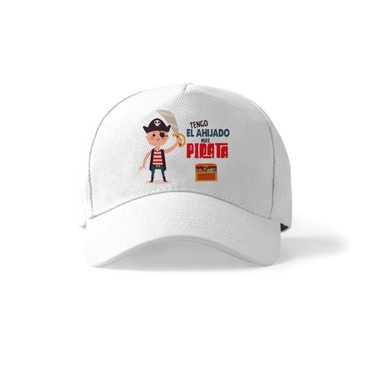Gorra para ahijado con diseño pirata y frase divertida