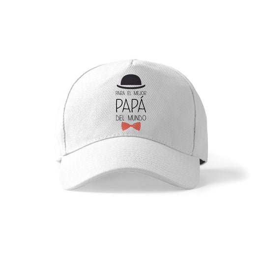 Gorra blanca para papá con diseño elegante “El mejor papá del mundo”