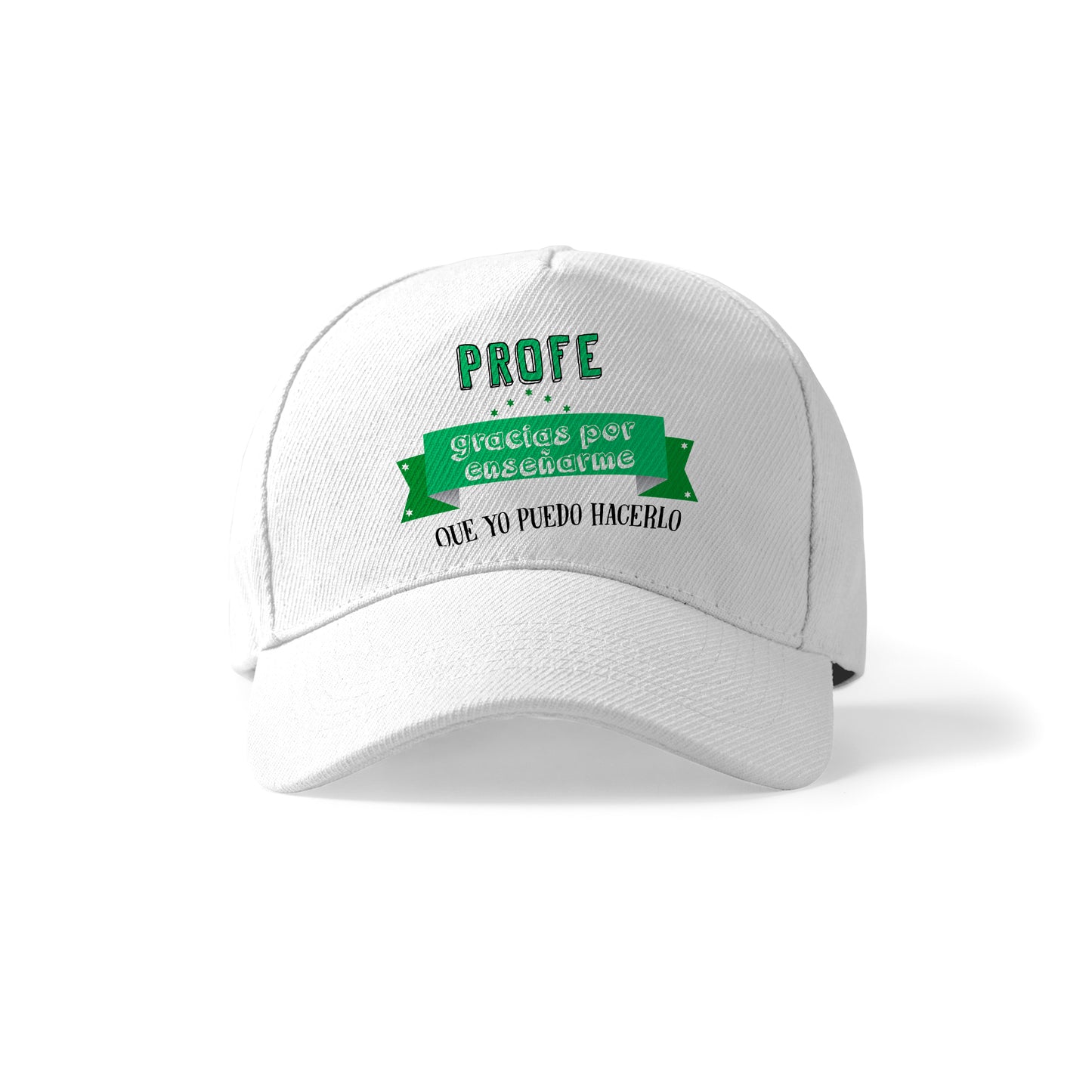 Gorra para profesor con frase “Gracias por enseñarme que yo puedo hacerlo” verde