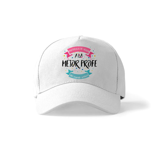 Gorra para profesora con frase “Matrícula de honor a la mejor profe”