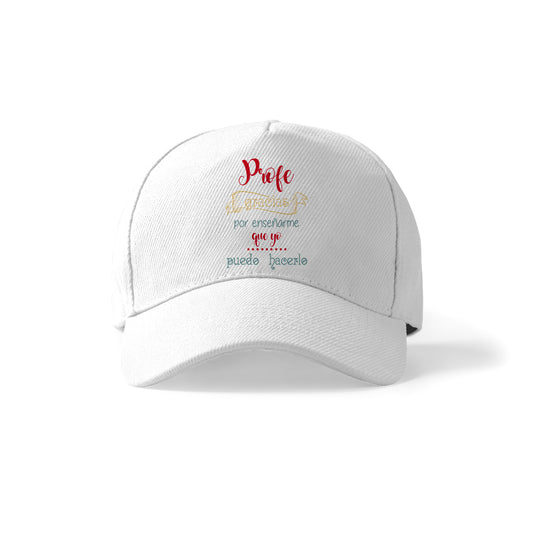 Gorra para profesora con frase “Gracias por enseñarme que yo puedo hacerlo”