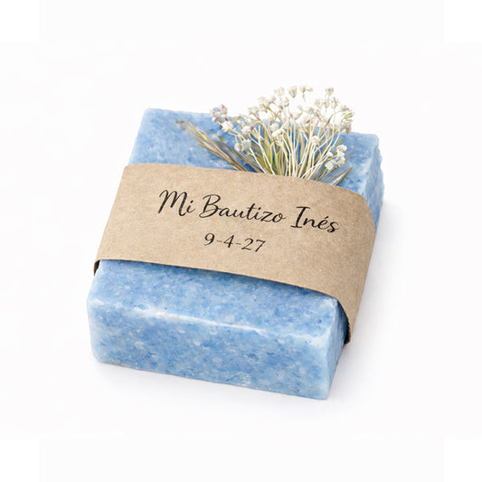 Jabón artesanal personalizado para bautizo