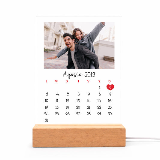 Lámpara LED calendario personalizada con foto