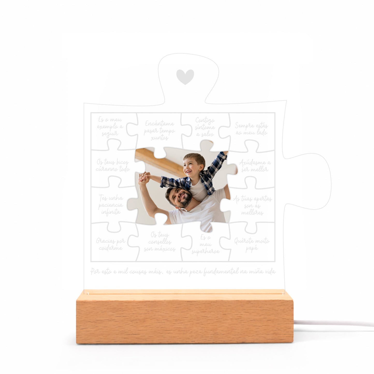 Lámpara LED personalizada para papá con fotos