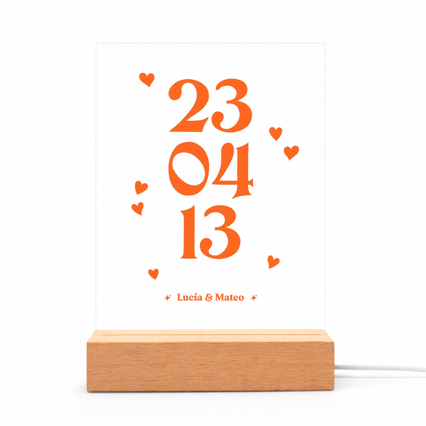 Lámpara LED calendario personalizada con foto