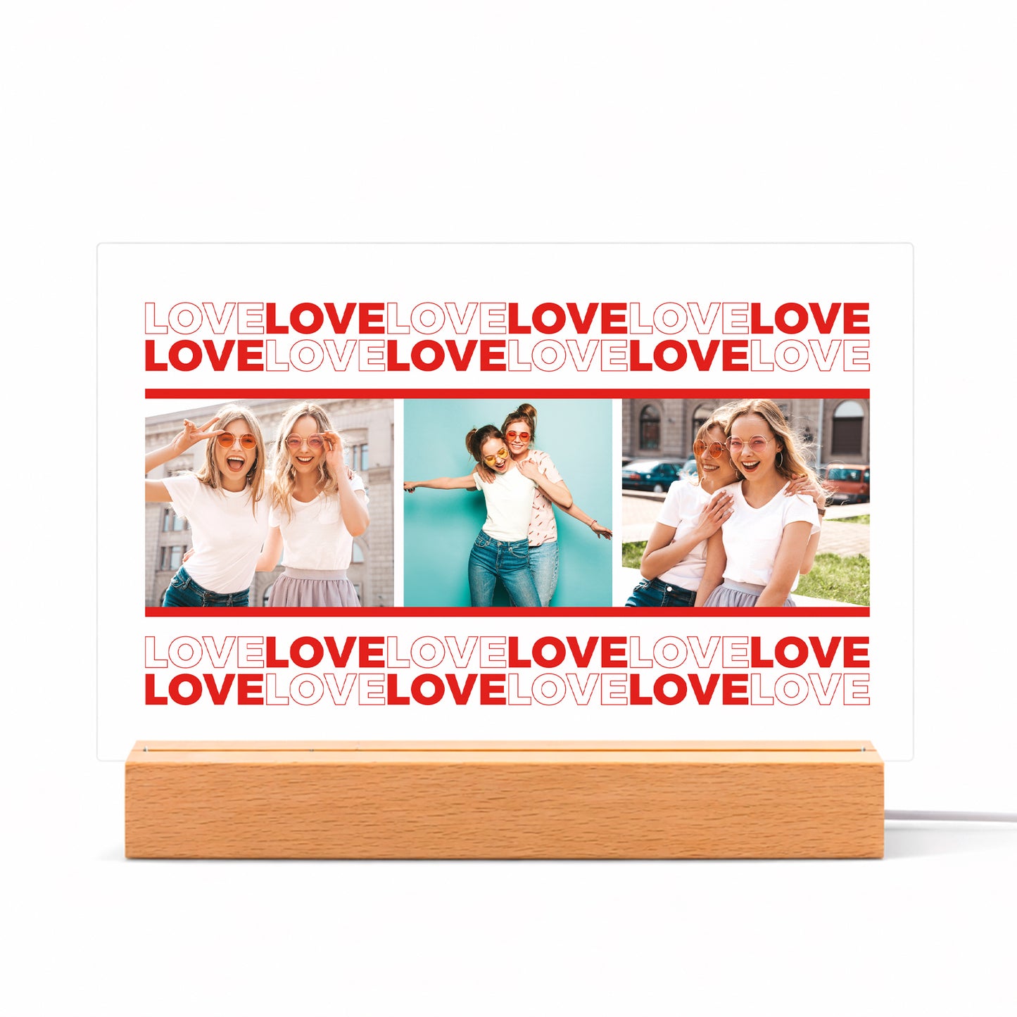 Lámpara LED calendario personalizada con foto