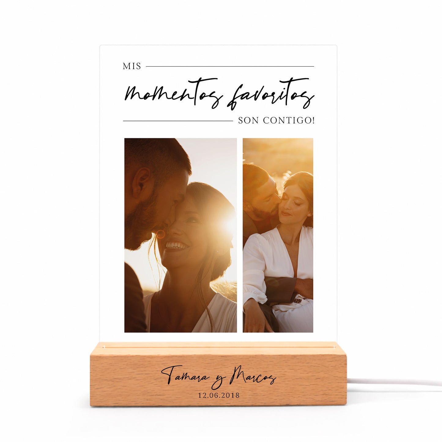 Lámpara LED calendario personalizada con foto