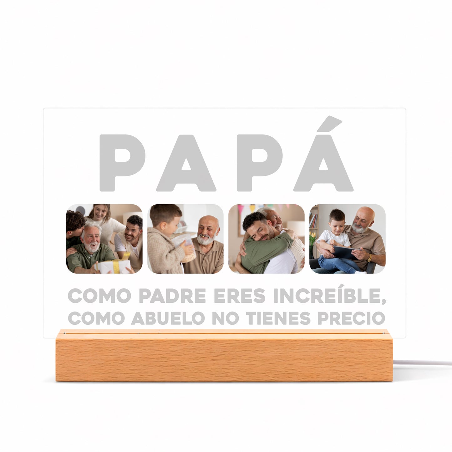 Lámpara LED personalizada para papá con fotos