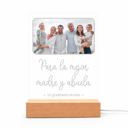 Lámpara LED personalizada para madre y abuela con foto