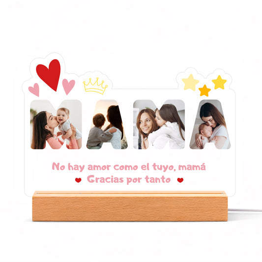 Lámpara LED personalizada para mamá con fotos