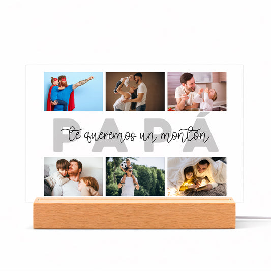 Lámpara LED personalizada para papá con fotos