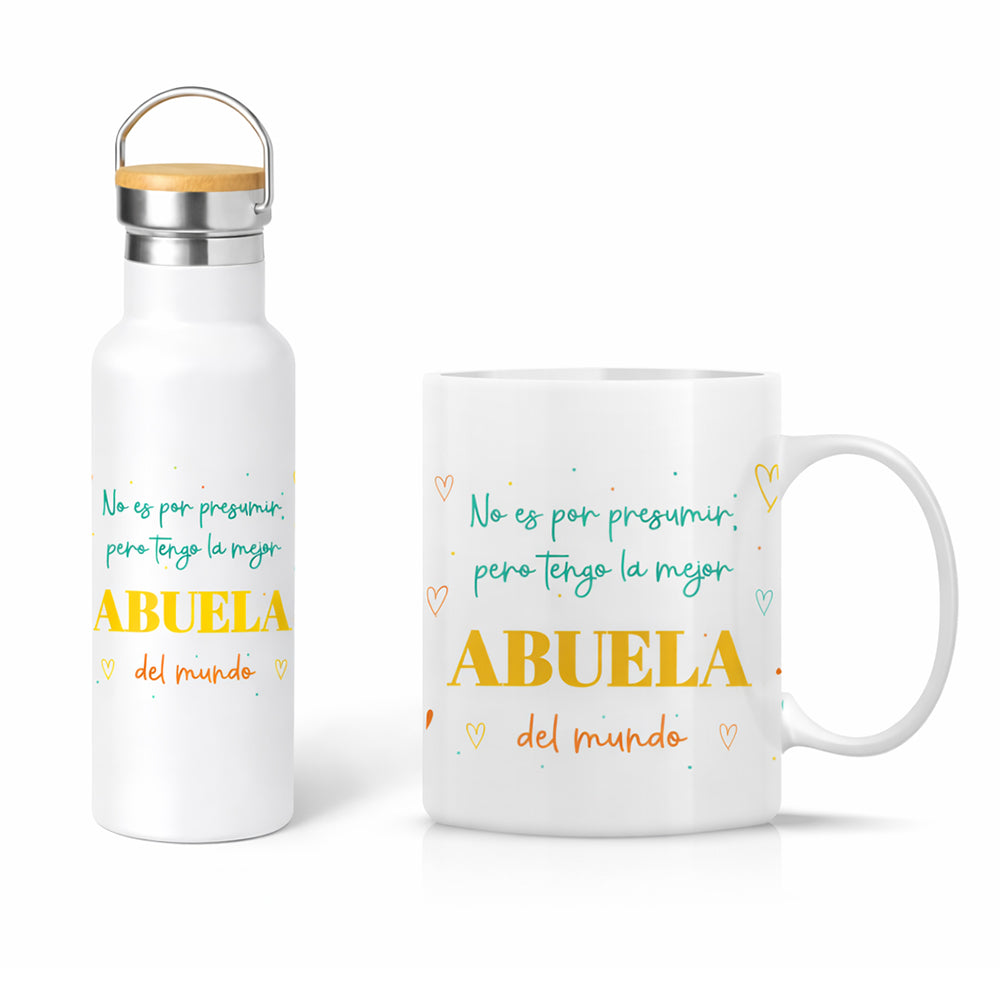 Pack para abuela con botella y taza a juego