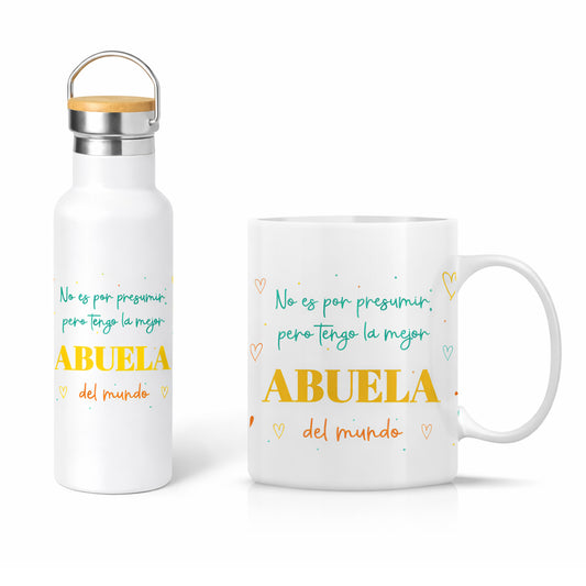 Pack para abuela con botella y taza a juego