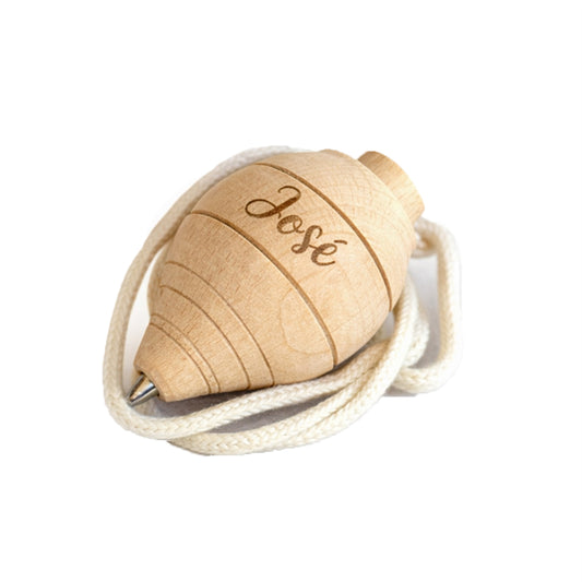 Peonza de madera personalizada con nombre