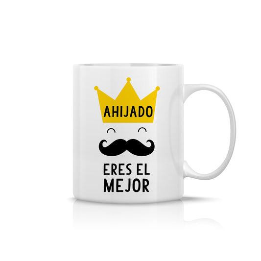 Taza para ahijado “Eres el mejor” con corona – Regalo original para ahijados