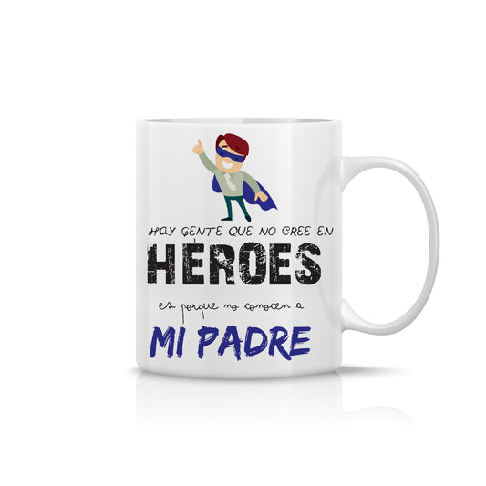Taza “Héroes… mi padre” – Regalo original para papá