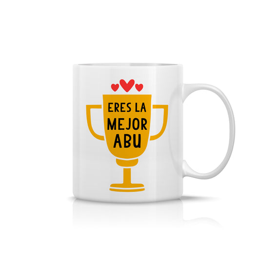Taza para abuela “Eres la mejor abu” – Regalo original con diseño trofeo