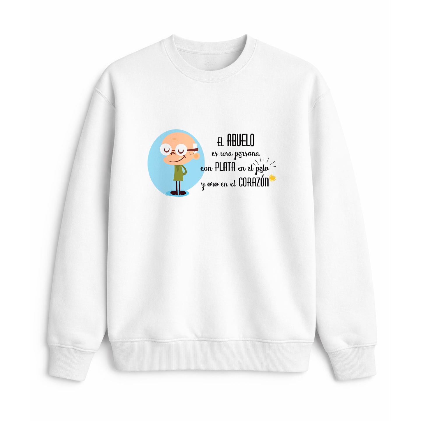 Sudadera abuelo frase plata en el pelo oro en el corazón