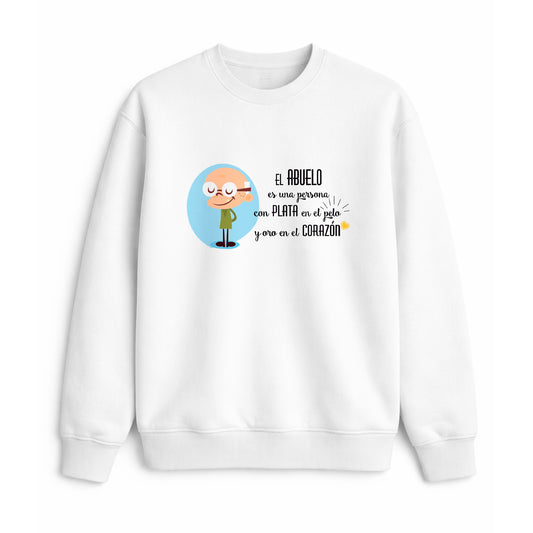 Sudadera abuelo frase plata en el pelo oro en el corazón