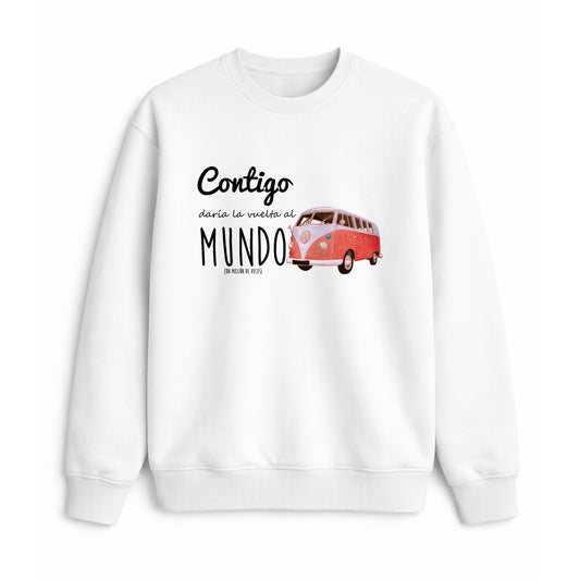 Sudadera contigo daría la vuelta al mundo regalo original