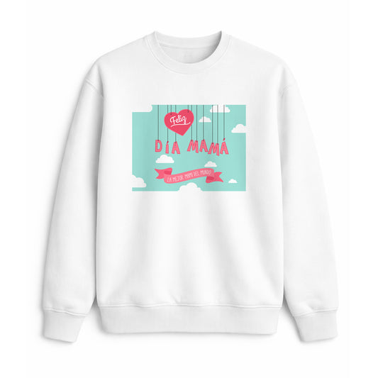 Sudadera Feliz Día Mamá con diseño tierno y corazón