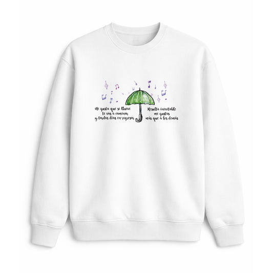 Sudadera frase romántica música paraguas regalo original