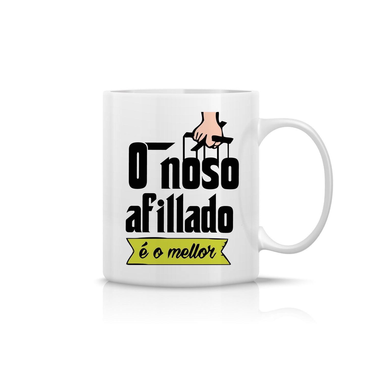 Taza para afillado “O noso afillado é o mellor” – Regalo original divertido