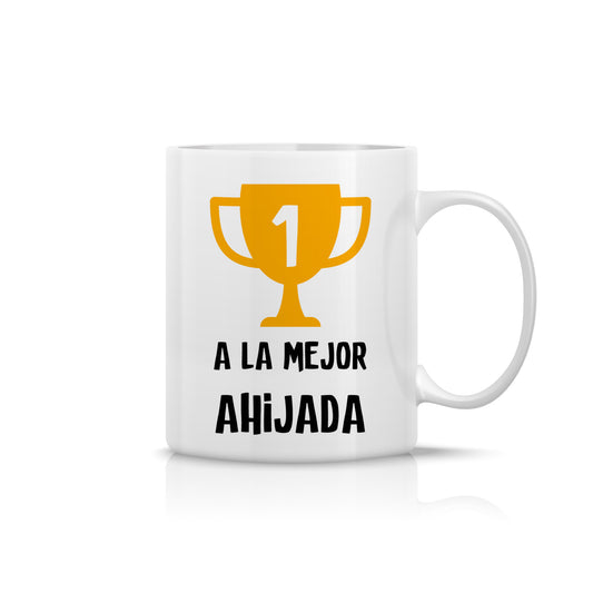 Taza “A la mejor ahijada” con trofeo