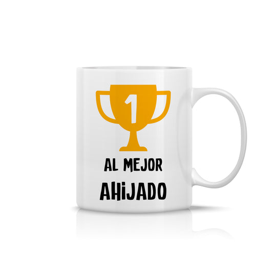 Regalo original para ahijado - Taza “Al mejor ahijado” con trofeo