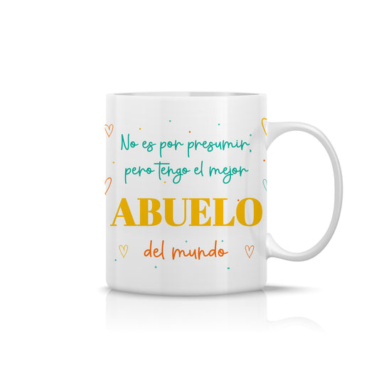 Taza “No es por presumir…” – Tengo el Mejor Abuelo del Mundo (Colorida)