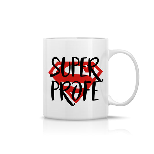 Taza “Super Profe” con diseño de superhéroe – Detalle original para docentes