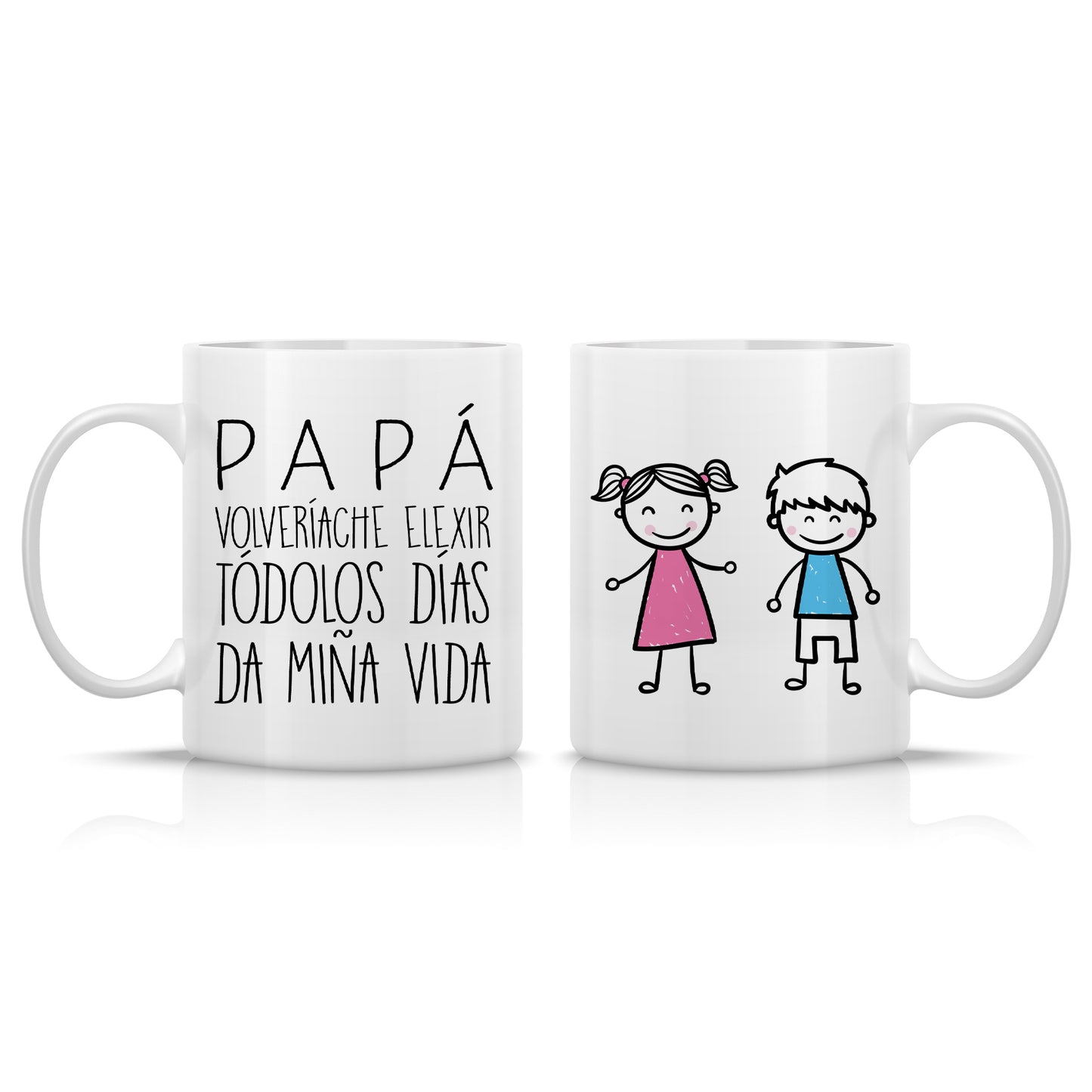 Tazas para Padres en Gallego 350 ml – Taza Original “Volveríache elixir” | Cerámica Premium