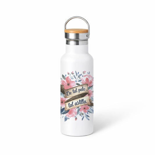 Termo 500 ml “De tal palo, tal astilla” – Diseño floral acuarela