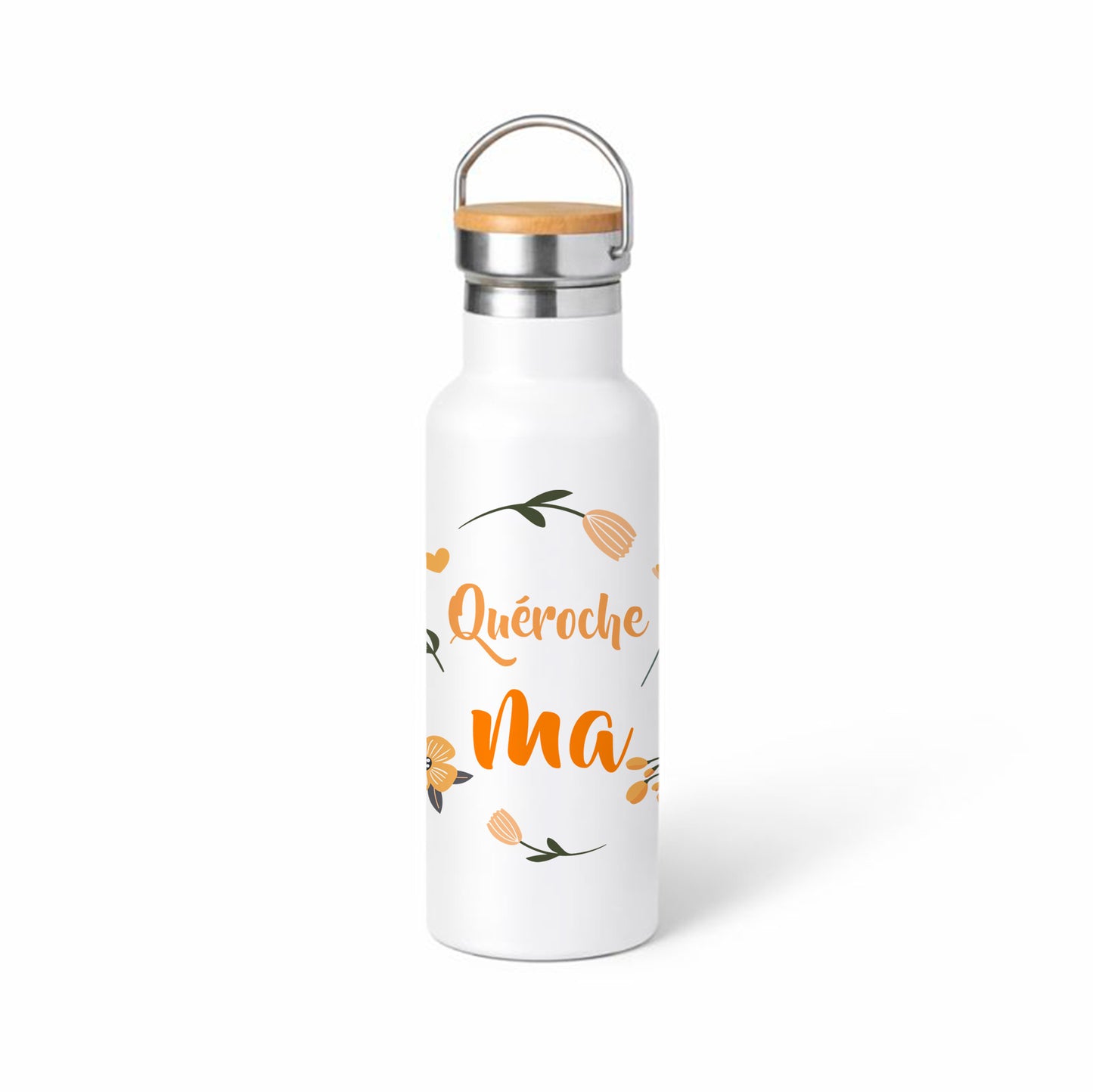 Termo 500 ml para mamá con diseño floral minimal – “Quéroche Ma”