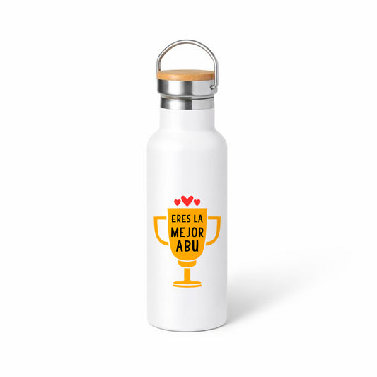 Termo para abuela “Eres la mejor abu” – trofeo con corazones (diseño cute)