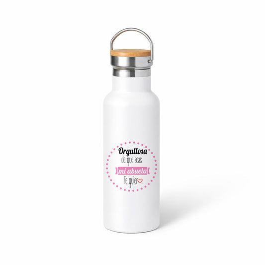 Termo para abuela “Orgullosa de ti” – mensaje te quiero en rosa (minimal)